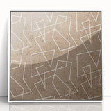 Modern Abstract Canvas Prints – Geometric Line Art on Brown Texture