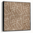 Modern Abstract Canvas Prints – Geometric Line Art on Brown Texture