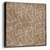 Modern Abstract Canvas Prints – Geometric Line Art on Brown Texture
