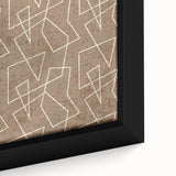 Modern Abstract Canvas Prints – Geometric Line Art on Brown Texture