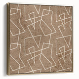 Modern Abstract Canvas Prints – Geometric Line Art on Brown Texture