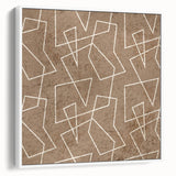 Modern Abstract Canvas Prints – Geometric Line Art on Brown Texture