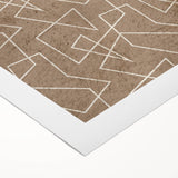 Modern Abstract Canvas Prints – Geometric Line Art on Brown Texture