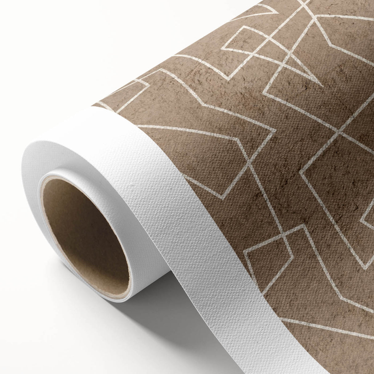 Modern Abstract Canvas Prints – Geometric Line Art on Brown Texture