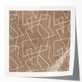 Modern Abstract Canvas Prints – Geometric Line Art on Brown Texture
