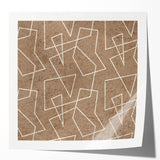 Modern Abstract Canvas Prints – Geometric Line Art on Brown Texture