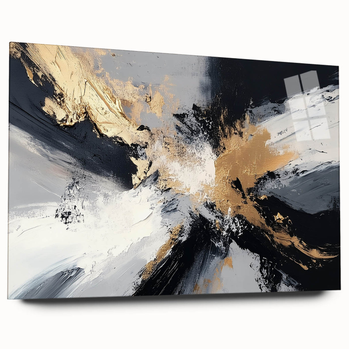Upscale Abstract Art Collection – Black, White & Gold Canvas Print