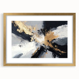 Upscale Abstract Art Collection – Black, White & Gold Canvas Print