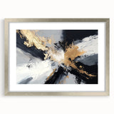 Upscale Abstract Art Collection – Black, White & Gold Canvas Print