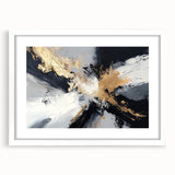 Upscale Abstract Art Collection – Black, White & Gold Canvas Print