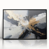 Upscale Abstract Art Collection – Black, White & Gold Canvas Print
