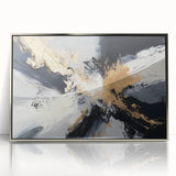 Upscale Abstract Art Collection – Black, White & Gold Canvas Print