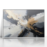 Upscale Abstract Art Collection – Black, White & Gold Canvas Print
