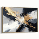 Upscale Abstract Art Collection – Black, White & Gold Canvas Print