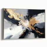 Upscale Abstract Art Collection – Black, White & Gold Canvas Print