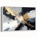 Upscale Abstract Art Collection – Black, White & Gold Canvas Print
