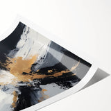 Upscale Abstract Art Collection – Black, White & Gold Canvas Print