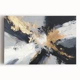 Upscale Abstract Art Collection – Black, White & Gold Canvas Print