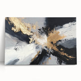 Upscale Abstract Art Collection – Black, White & Gold Canvas Print