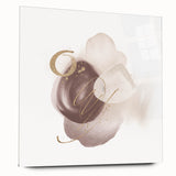 Abstract Geometric Framed Art – Minimalist Beige & Gold Wall Decor