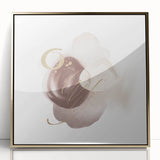 Abstract Geometric Framed Art – Minimalist Beige & Gold Wall Decor