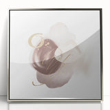 Abstract Geometric Framed Art – Minimalist Beige & Gold Wall Decor