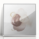 Abstract Geometric Framed Art – Minimalist Beige & Gold Wall Decor