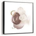 Abstract Geometric Framed Art – Minimalist Beige & Gold Wall Decor