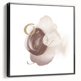Abstract Geometric Framed Art – Minimalist Beige & Gold Wall Decor