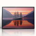 Minimalist Scenic Art Prints – Island Trees & Sunset Reflection