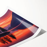 Minimalist Scenic Art Prints – Island Trees & Sunset Reflection