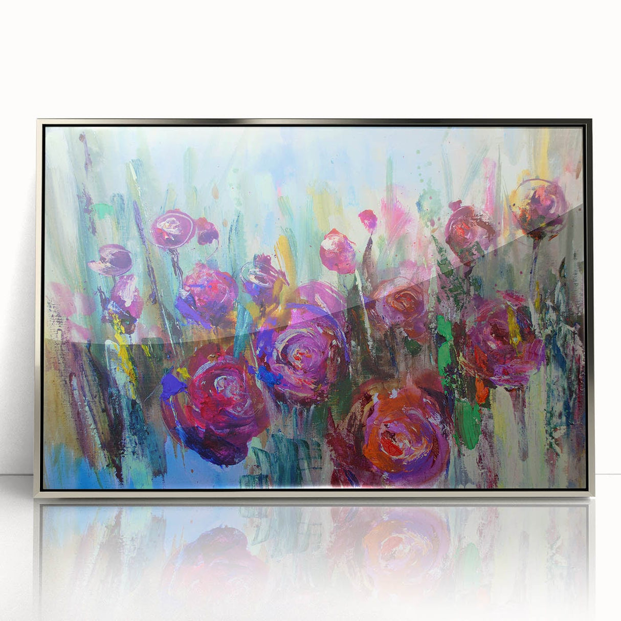 Abstract Canvas Wall Art – Vibrant Floral Modern Painting