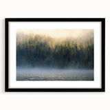 Calming Landscape Acrylic Prints – Misty Forest & Lake View