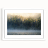 Calming Landscape Acrylic Prints – Misty Forest & Lake View