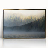 Calming Landscape Acrylic Prints – Misty Forest & Lake View