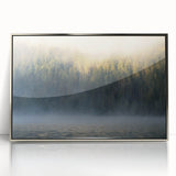 Calming Landscape Acrylic Prints – Misty Forest & Lake View