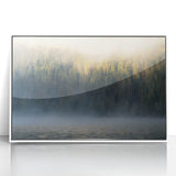 Calming Landscape Acrylic Prints – Misty Forest & Lake View