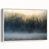 Calming Landscape Acrylic Prints – Misty Forest & Lake View