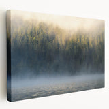 Calming Landscape Acrylic Prints – Misty Forest & Lake View