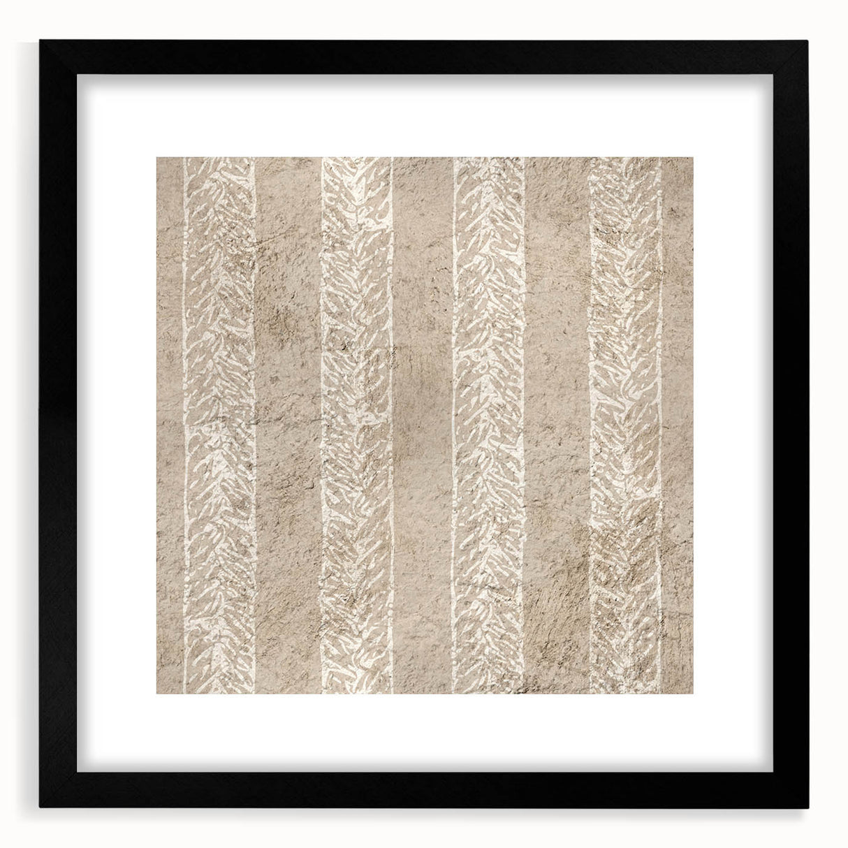 Contemporary Framed Abstract Art – Olive Green Minimalist Pattern