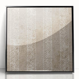 Contemporary Framed Abstract Art – Olive Green Minimalist Pattern