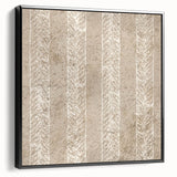 Contemporary Framed Abstract Art – Olive Green Minimalist Pattern