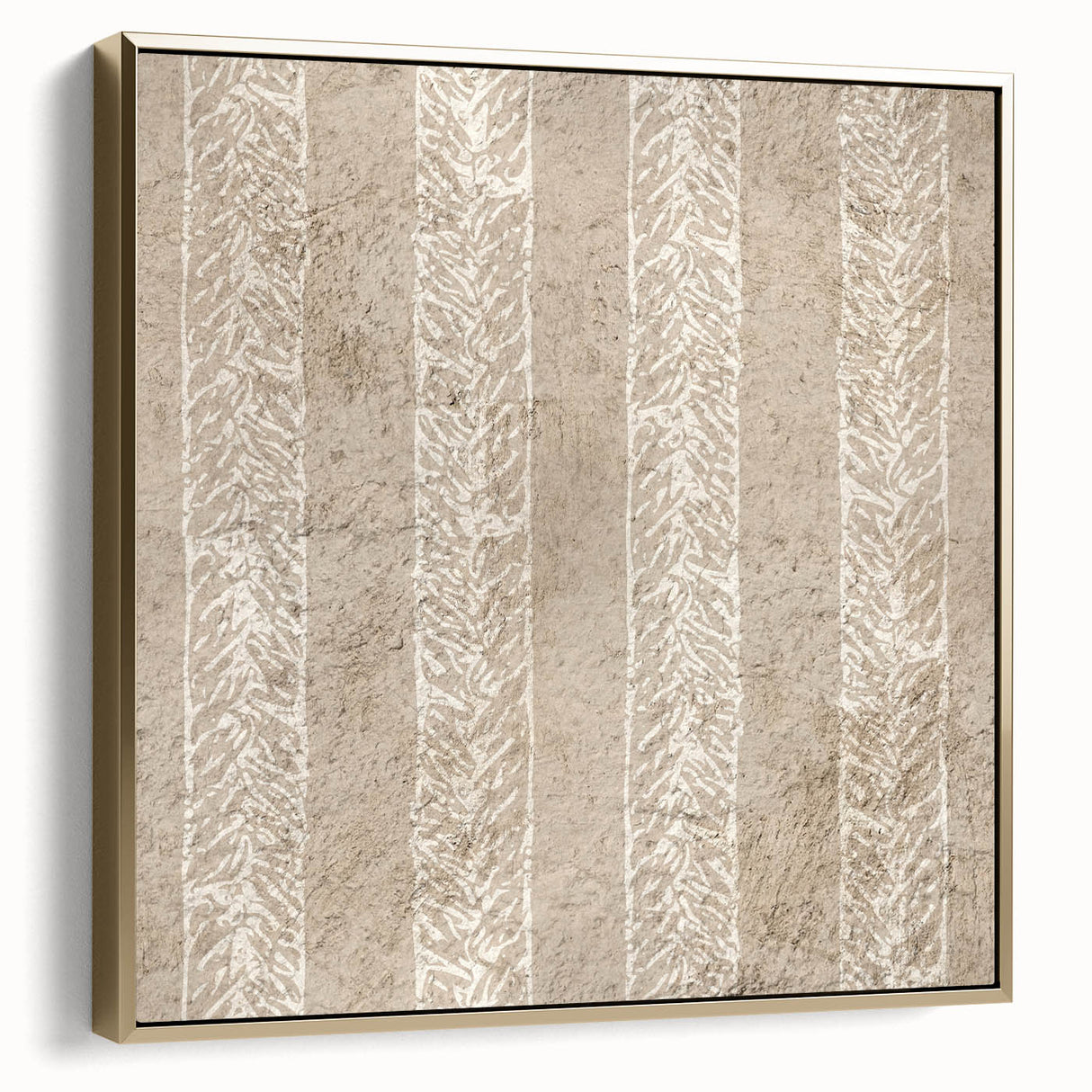 Contemporary Framed Abstract Art – Olive Green Minimalist Pattern