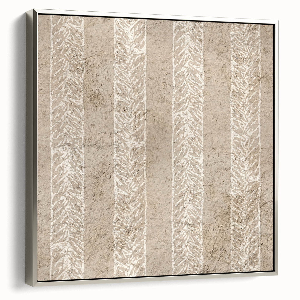 Contemporary Framed Abstract Art – Olive Green Minimalist Pattern
