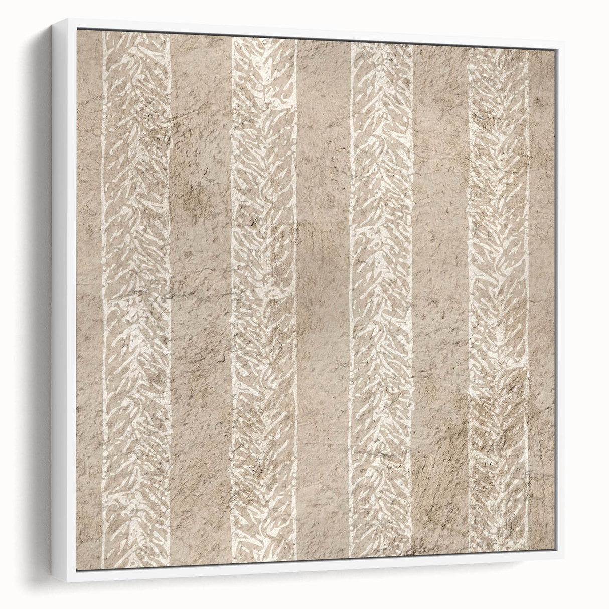 Contemporary Framed Abstract Art – Olive Green Minimalist Pattern