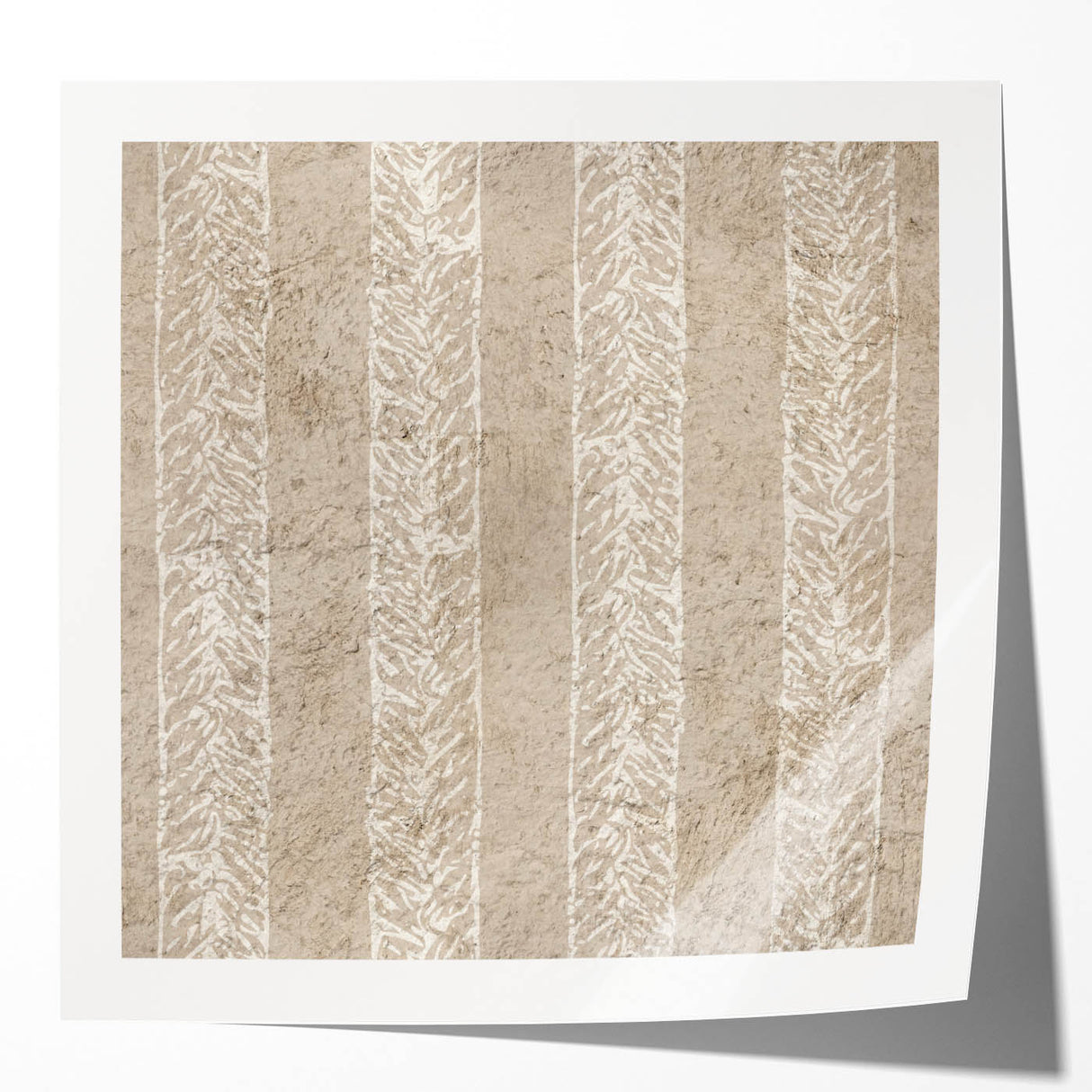 Contemporary Framed Abstract Art – Olive Green Minimalist Pattern