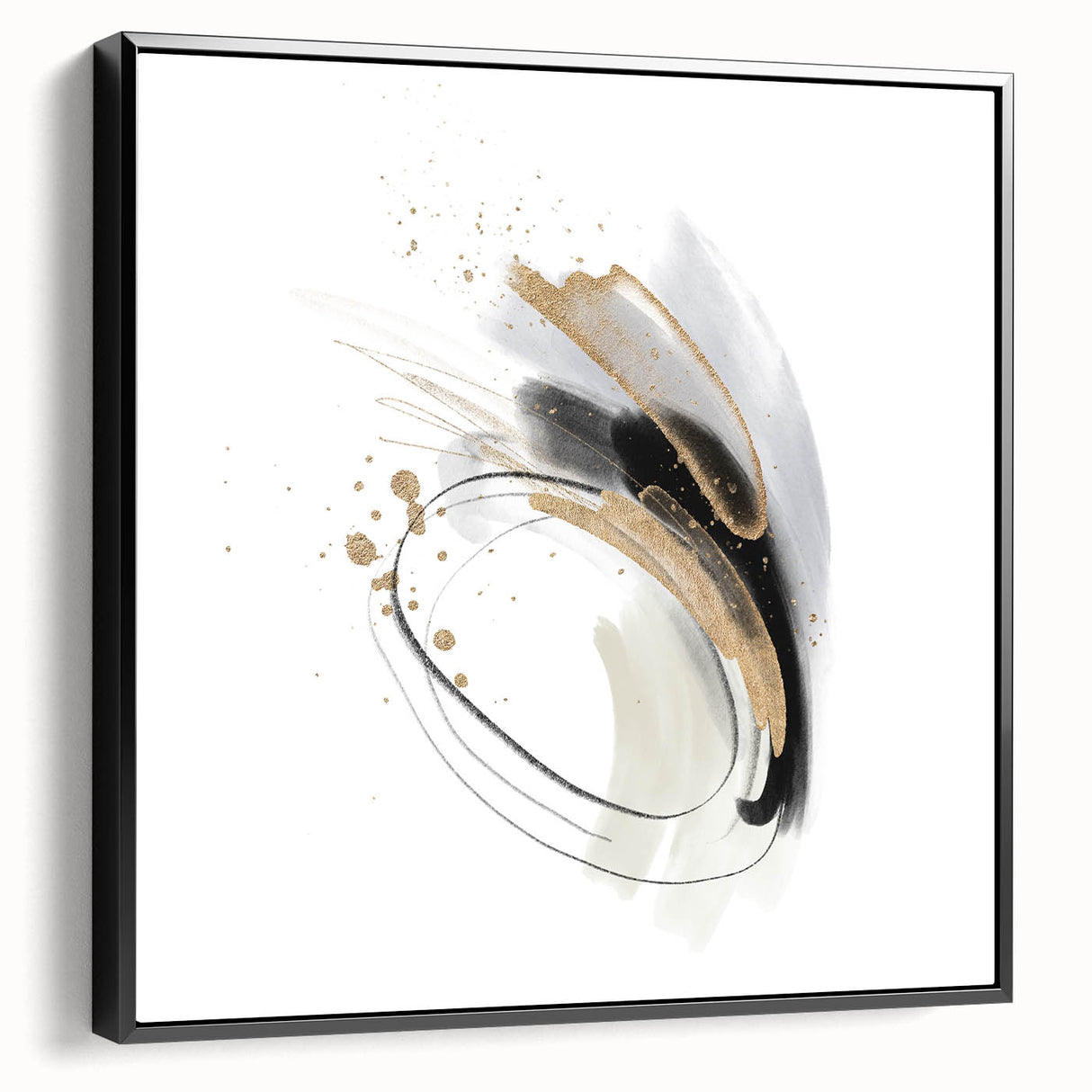 Minimalist Wall Art for Modern Interiors – Abstract Gold & Black Print