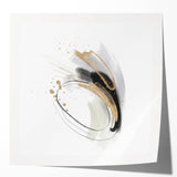 Minimalist Wall Art for Modern Interiors – Abstract Gold & Black Print