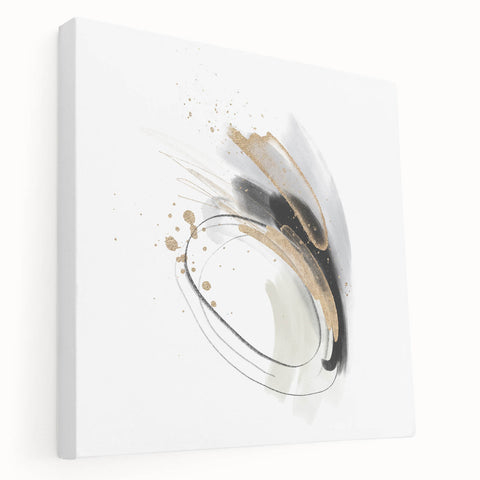 Minimalist Wall Art for Modern Interiors – Abstract Gold & Black Print