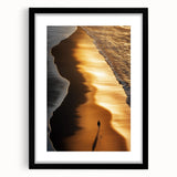 Minimalist Coastal Landscape Art – Golden Sunset Beach Print